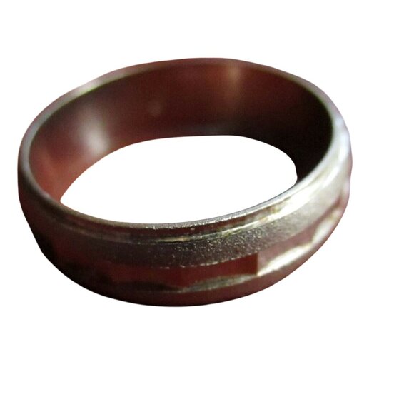 sz 11 Vintage Thumb Ring Hippie Silvertone Fashion Mens Womens 1970's Groovy - Picture 1 of 3